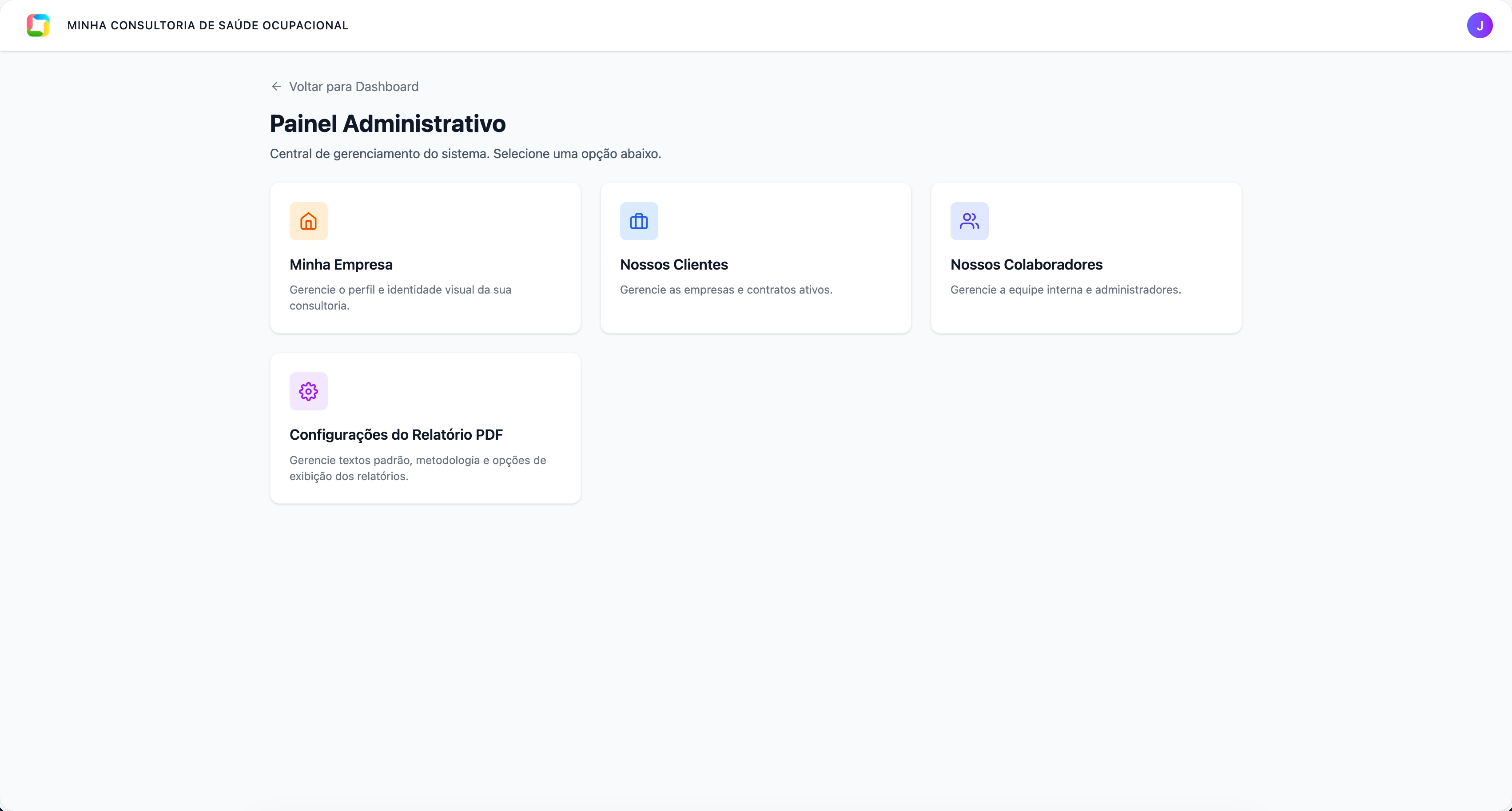 Painel Administrativo - Gestão